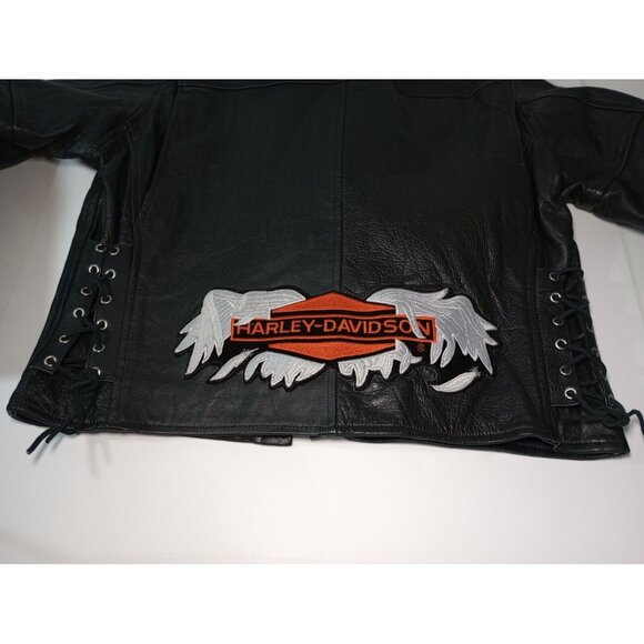 VTG Paragon International Harley Davidson Fatboy Leather Jacket READ DESCRIPTION - Picture 8 of 12